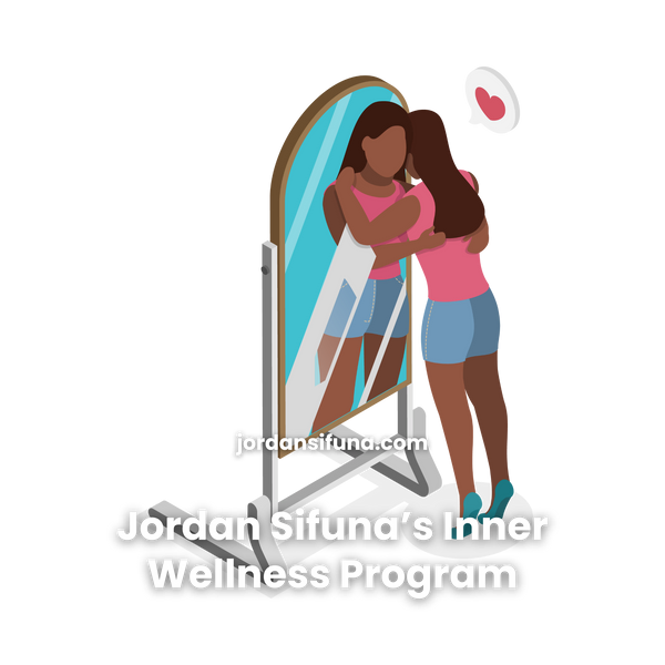 A woman embraces her mirror reflection, symbolizing self-love, self-acceptance, and inner healing. The image represents the journey of rebuilding one’s relationship with oneself, body, and mental well-being—key themes of the Inner Wellness & Weight Loss Mindset Program.