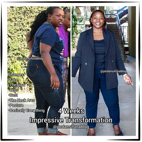 Before and after photo of a client in Kenya who followed a weight loss meal plan and calorie deficit plan by Jordan Sifuna, learned how to stay motivated, cured diabetes, adopted a balanced diet, stopped eating sugar, and lost weight in a month. Their testimonial highlights sustainable weight loss, fast results, and progress with personalized nutrition.