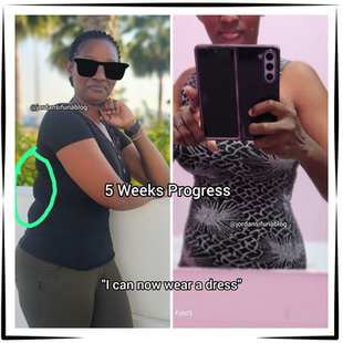 Before and after photo of a client in Kenya who followed a weight loss meal plan and calorie deficit plan by Jordan Sifuna, learned how to stay motivated, cured diabetes, adopted a balanced diet, stopped eating sugar, and lost weight in a month. Their testimonial highlights sustainable weight loss, fast results, and progress with personalized nutrition.