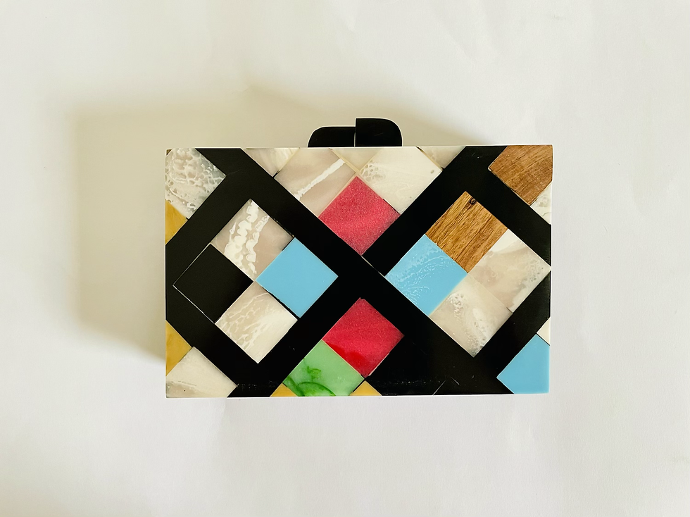 Thumbnail: Colorful Resin Wood Purse