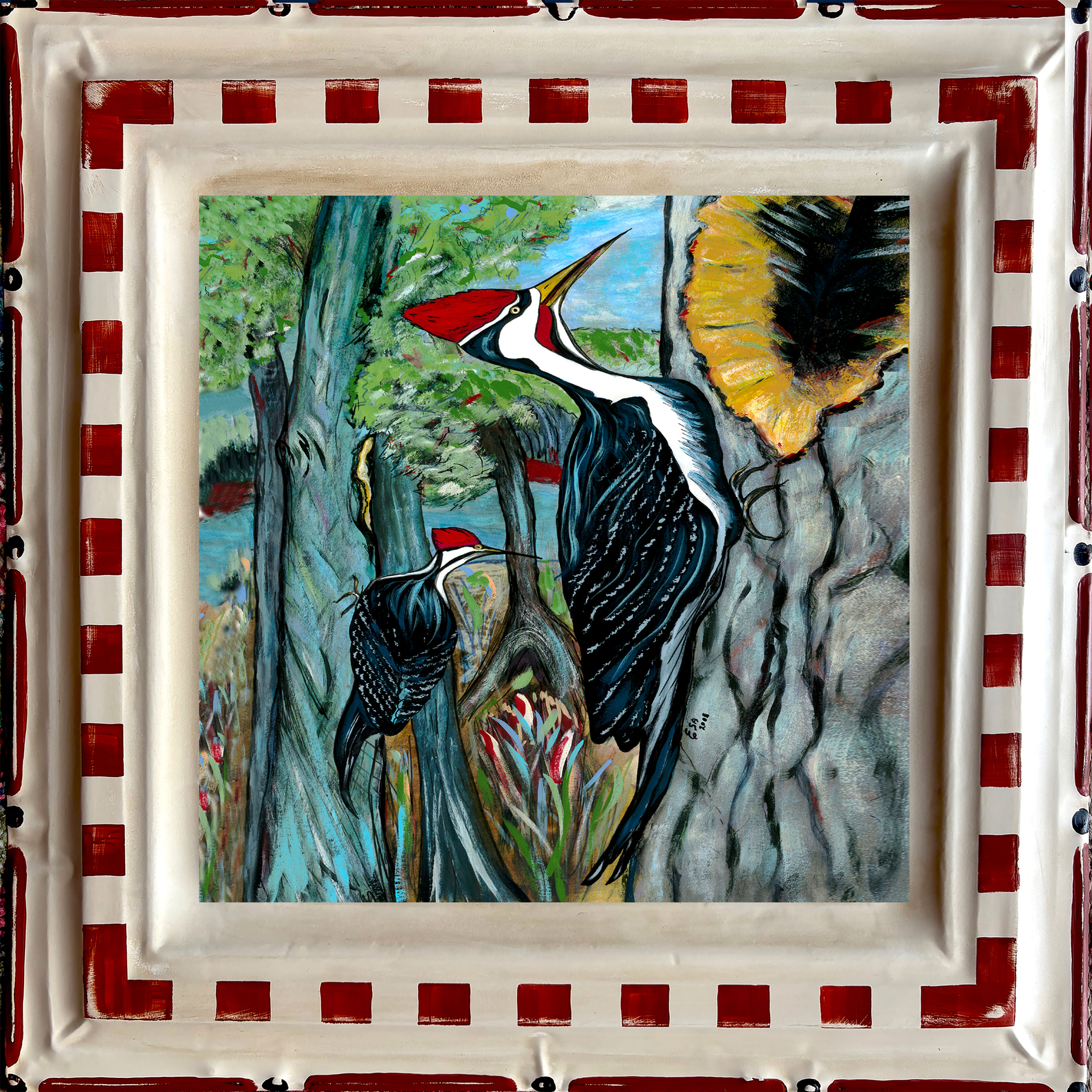 Pileated Pair Wall Art Tin