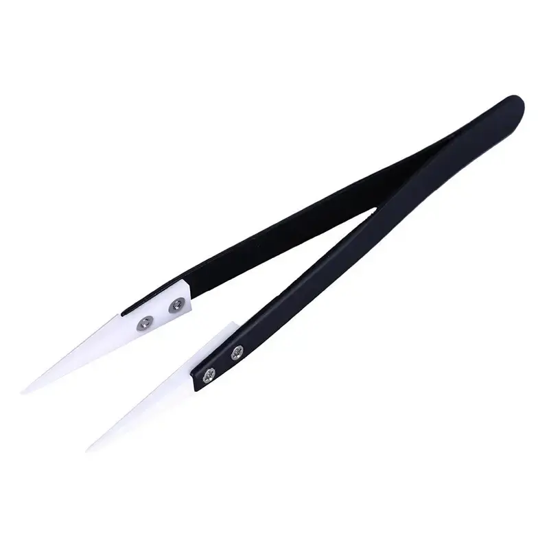 Thumbnail: Ceramic Tweezers for Electronics with Stainless Steel Handle