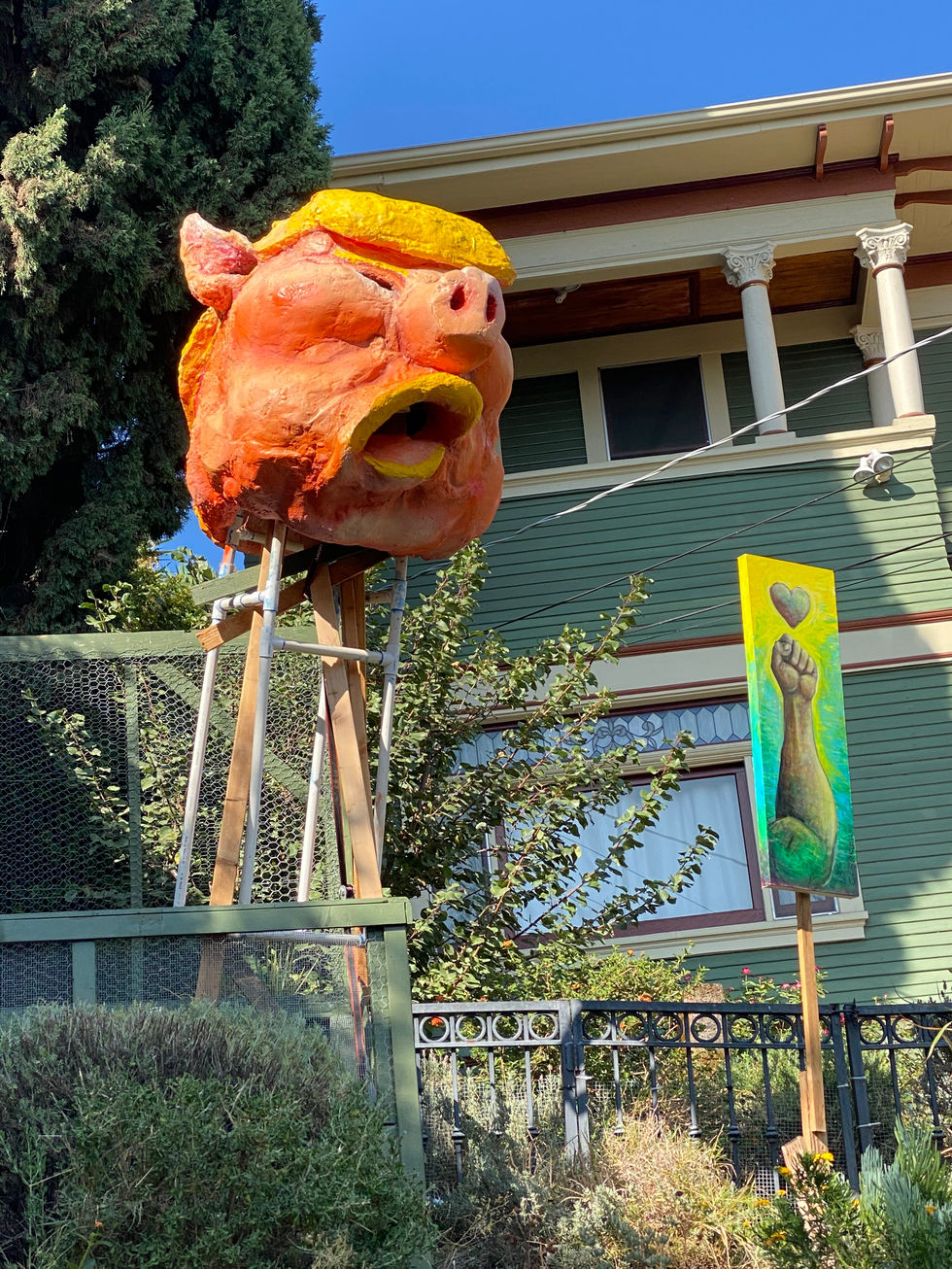 sculpture install puppet front yard BLM apinting