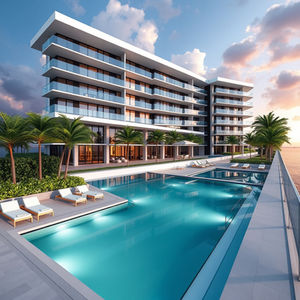 Modern Apartment Building Development in Miami Beach with Stunning Views and Spacious Terraces