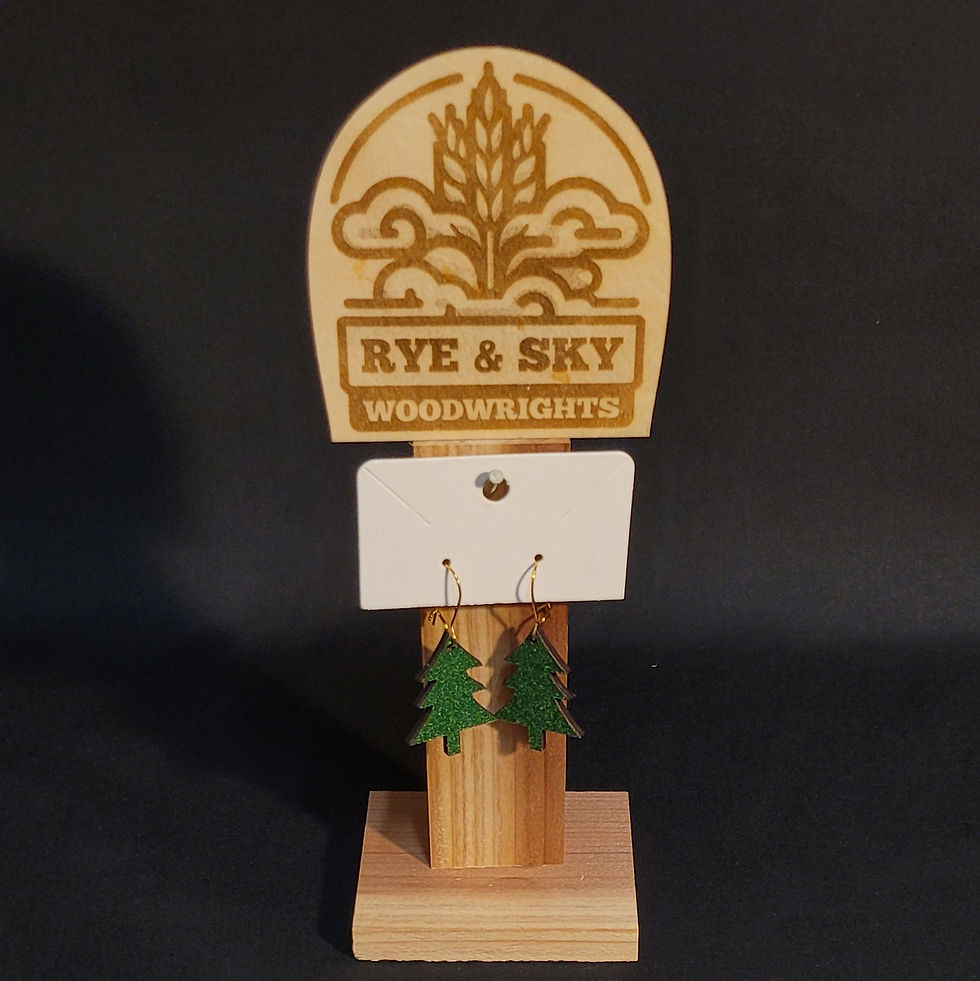 Thumbnail: Christmas Tree Earrings - Emerald Green Glitter 