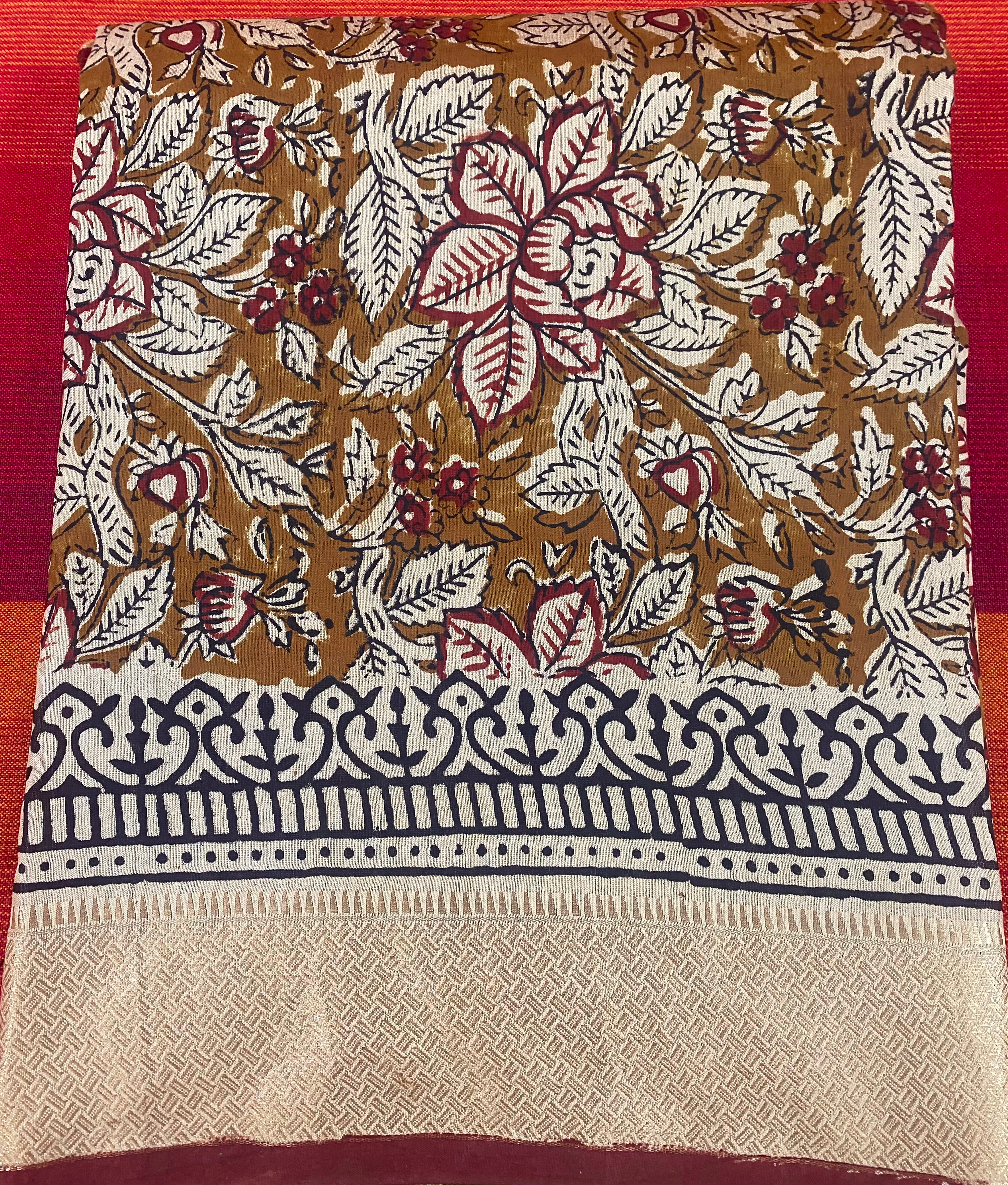 Bagru Block Print on Cotton Silk Maheshwari
