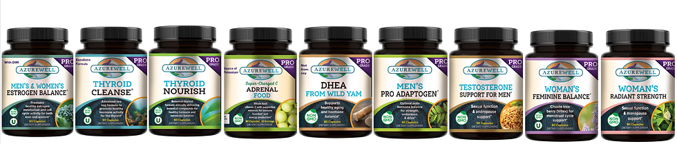 AzureWell products for Men's & Women's support.