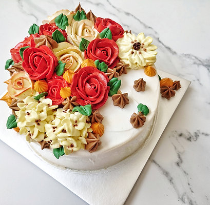 FRESH CREAM FLORAL CAKE