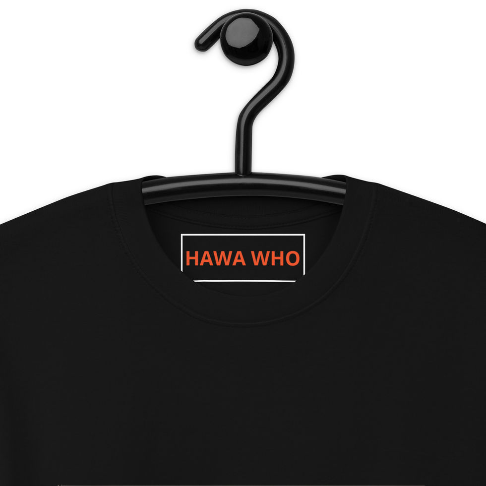 Black Hawa Who T-shirt on hanger