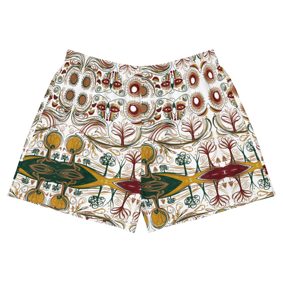 Scribble folklore shorts featuring artistic prints