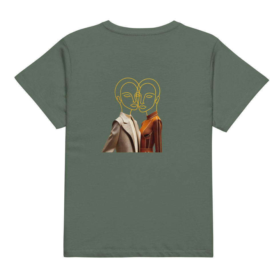 Green T-shirt with face art