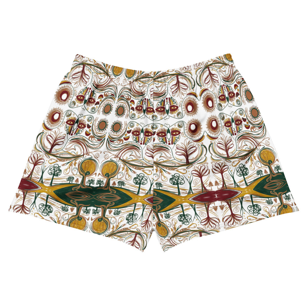 Back view folklore print shorts