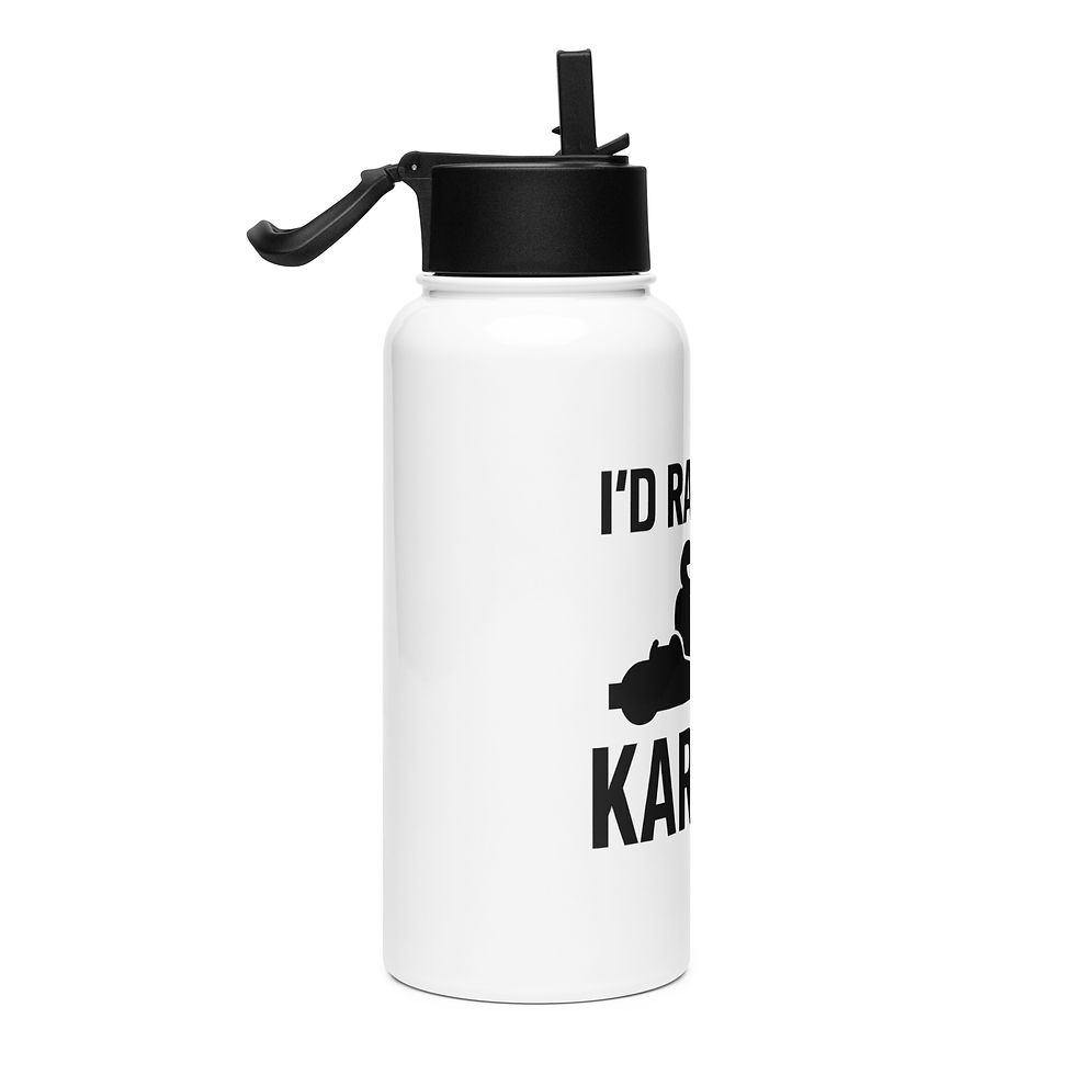 Thumbnail: I’d rather be karting.Stainless steel water bottle with a straw lid