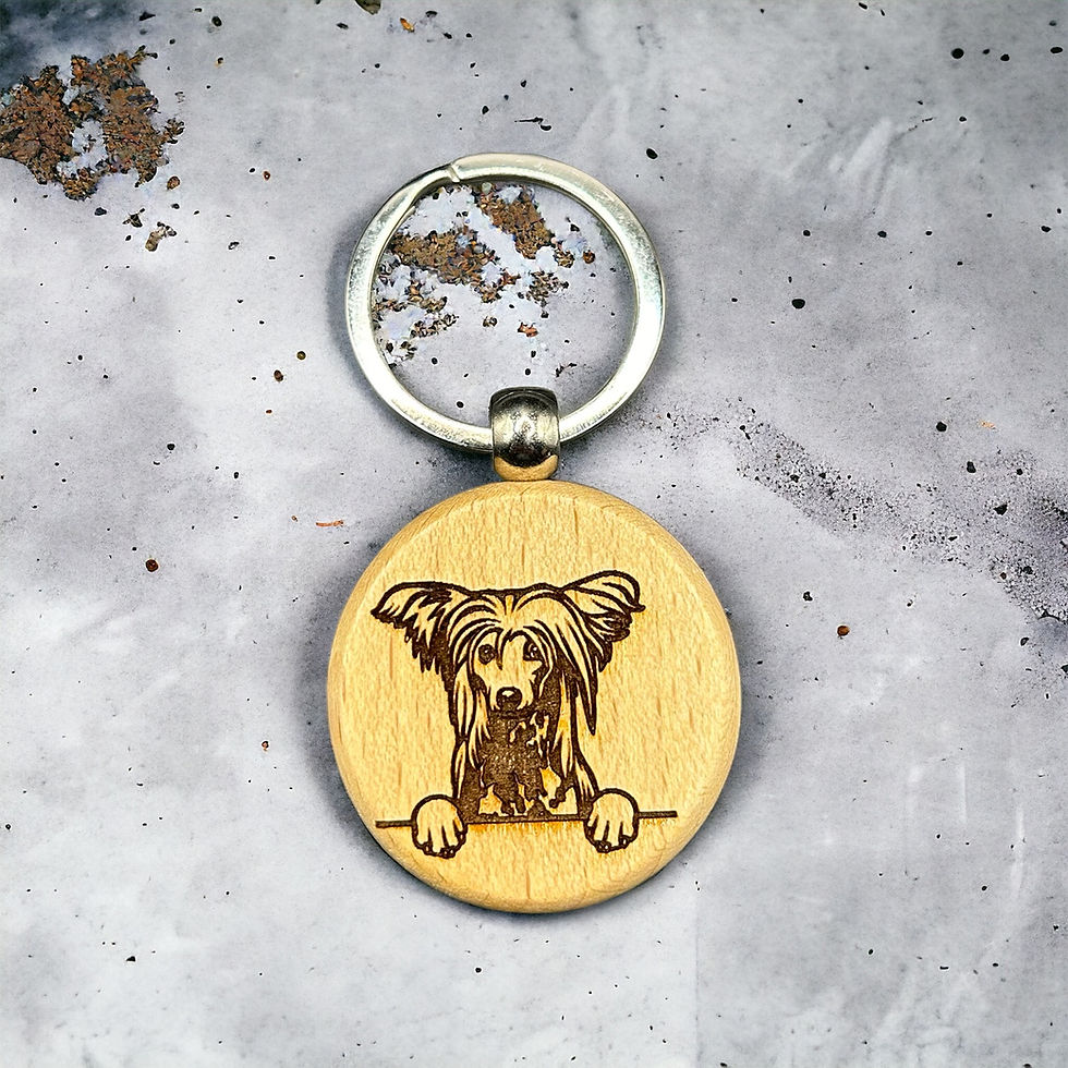 Chinese Crested Dog Keychain