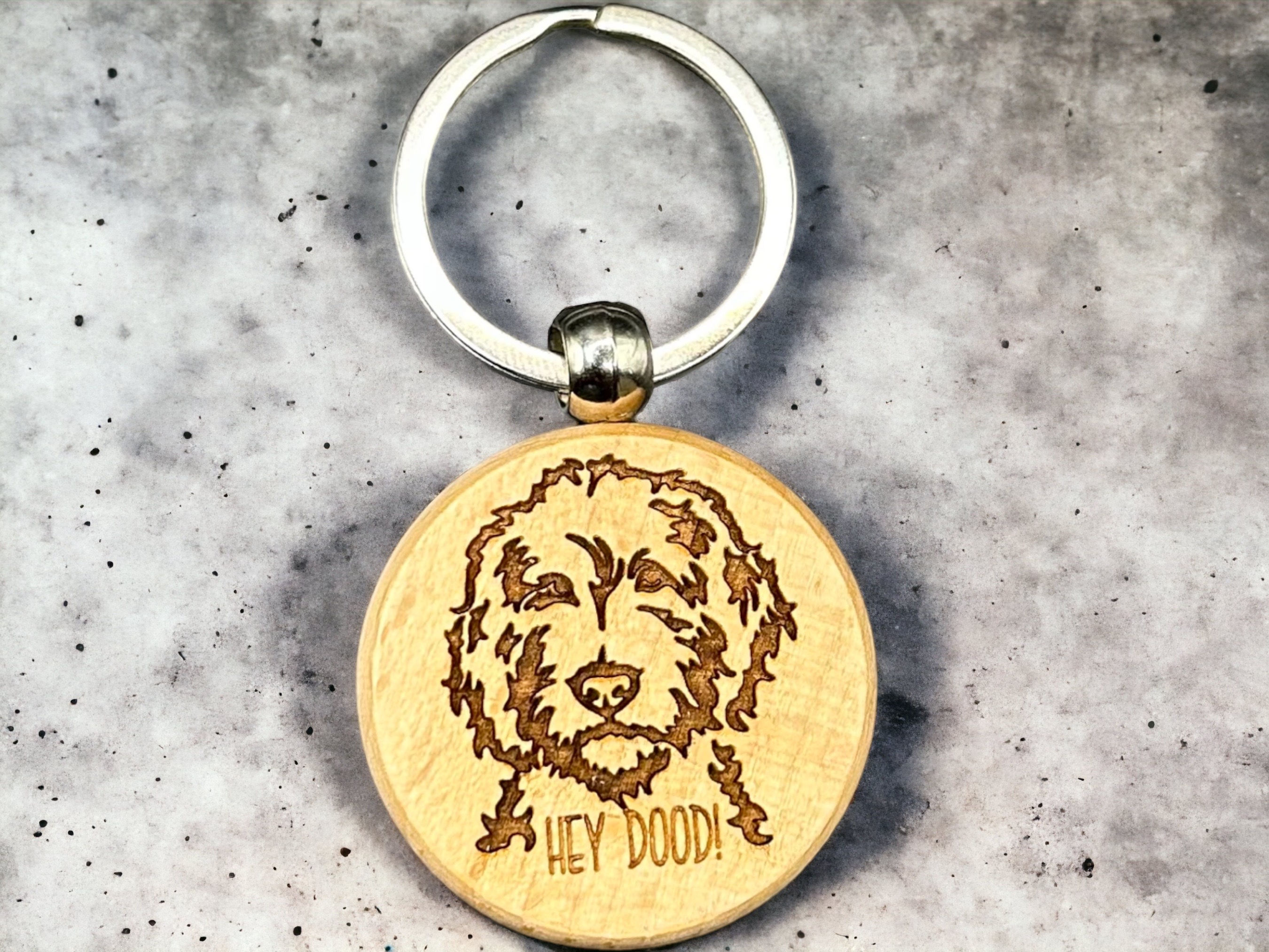 Golden Doodle Dog Keychain