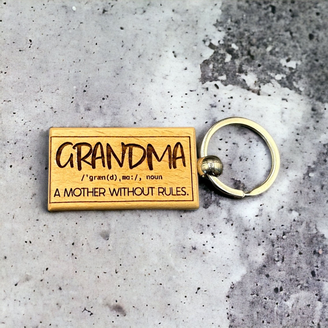 Grandma A Mother Without Rules Keychain