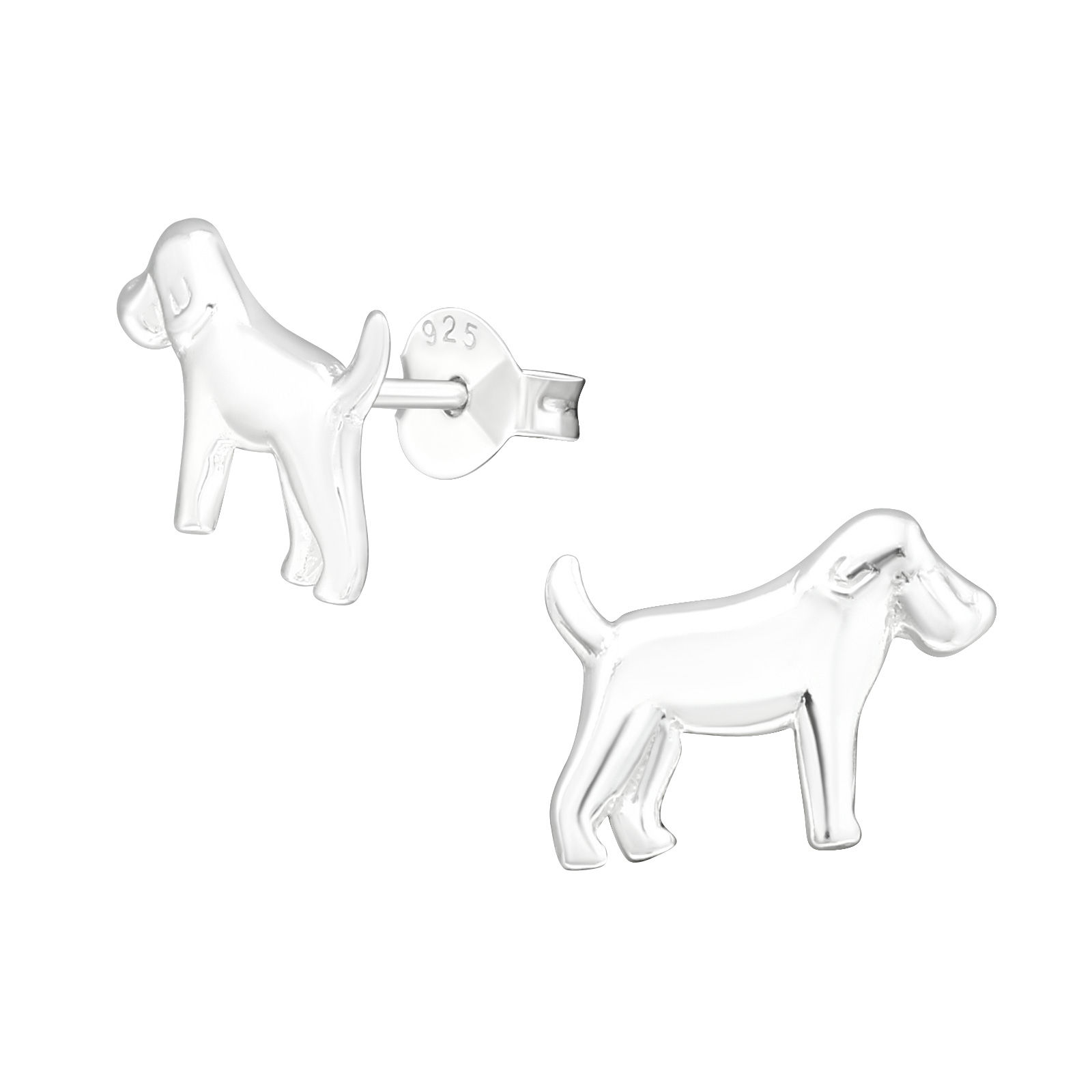 Silver Dog Ear Studs