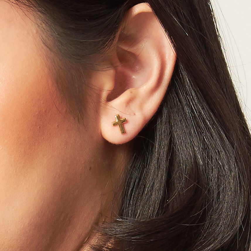 Thumbnail: ต่างหูไม้กางเขน l Cross Ear Studs