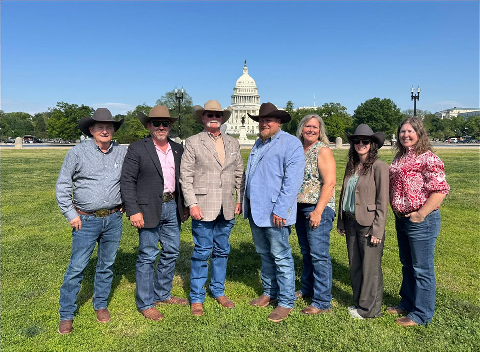 A group of cattle producers in front of the US Capitol building