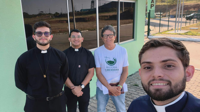 Pastoral Carcerária presente na missa deste sábado para detentos da UPECT, em Itaitinga