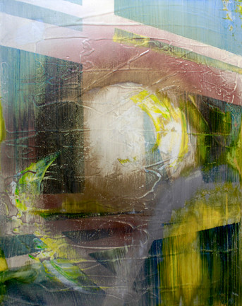 ?!. Oil & spray on canvas. h50cm w40cm. 2020.