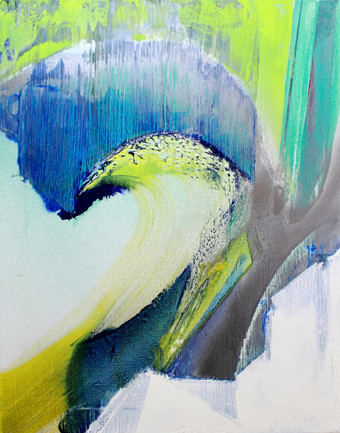Broken. Oil & spray on canvas. h52 w40cm. 2020.