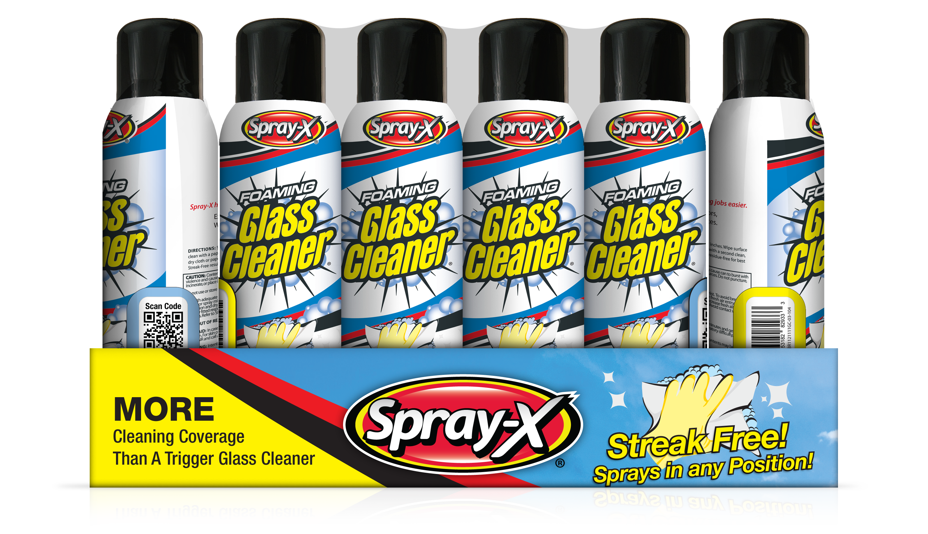 4 can Value Pack Foaming Glass Cleaner