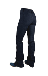 Great-fitting women’s riding jeans with trouser-style bootcut by Ranch Girls.