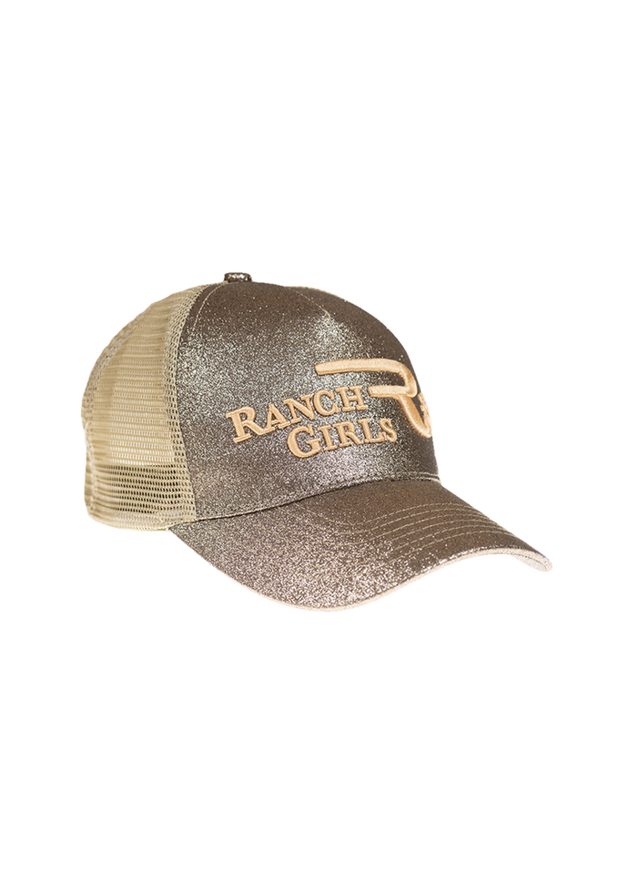 light tan and shiny woman basecap with pony tail