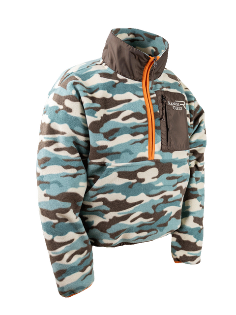 fleece zip up in camouflage pattern by RANCH GIRLS brand, for rider and western fashion lover