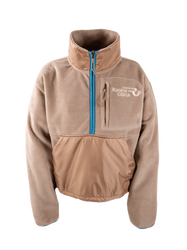 fleece zip up in bright colors, cute flattering fit, made for rider