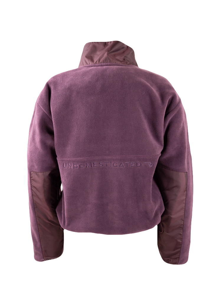huckleberry colored fleece zip up, cute cropped fit for cowgirls