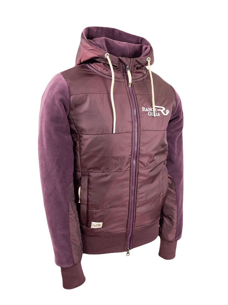 light fleece jacket with water repellent nylon cover, flattering ranch and western clothing
