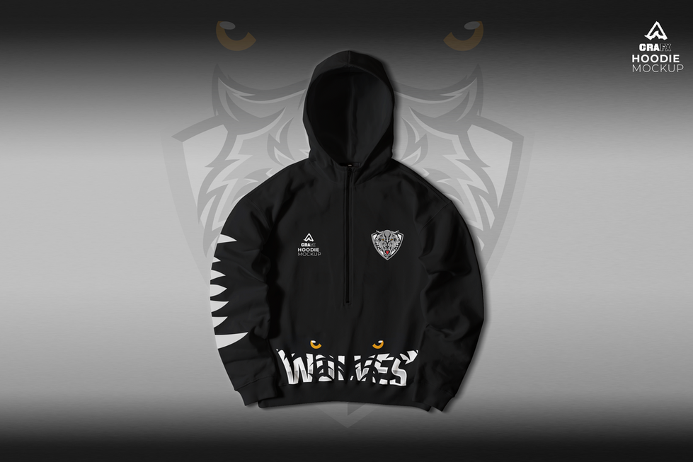 Hoodie Mockup Wolves Black