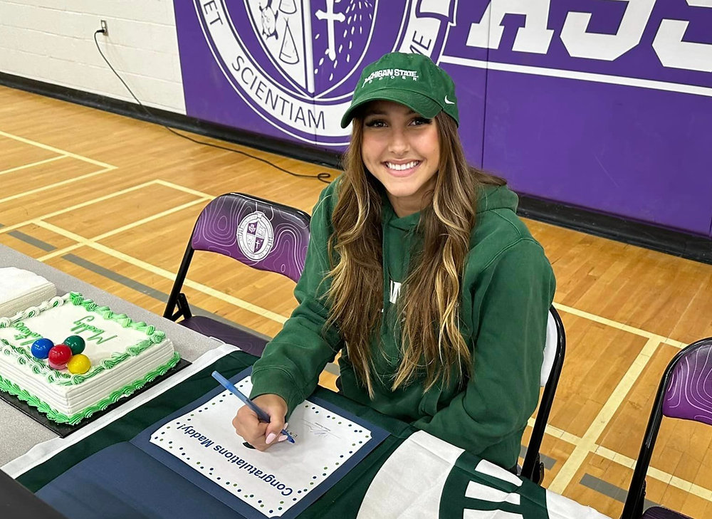 Madison Roushar Rousseau getting ready for MSU