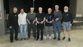 Four 80-year old hockey players honoured