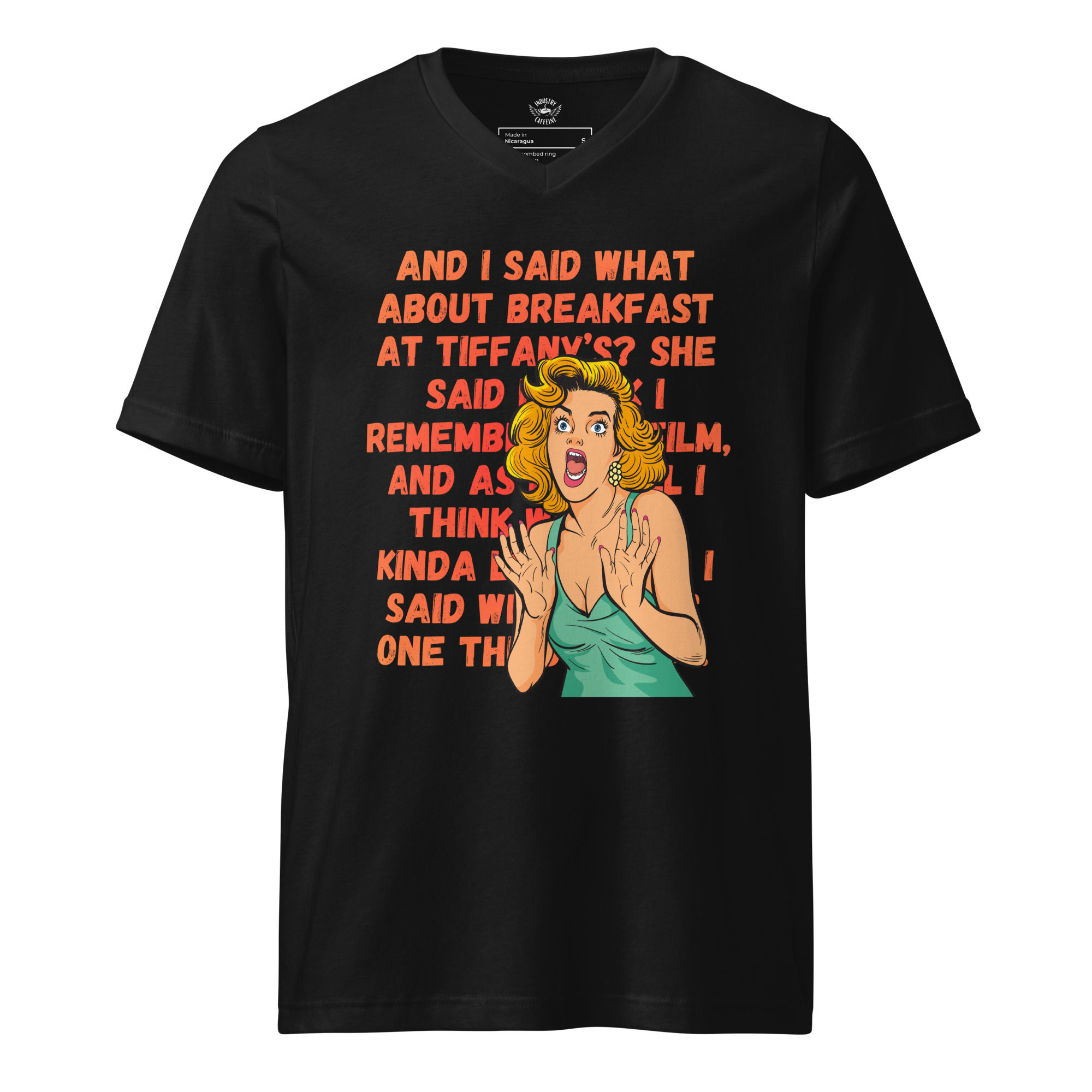 Unisex Short Sleeve V-Neck T-Shirt: Comical Collection - Sing Along