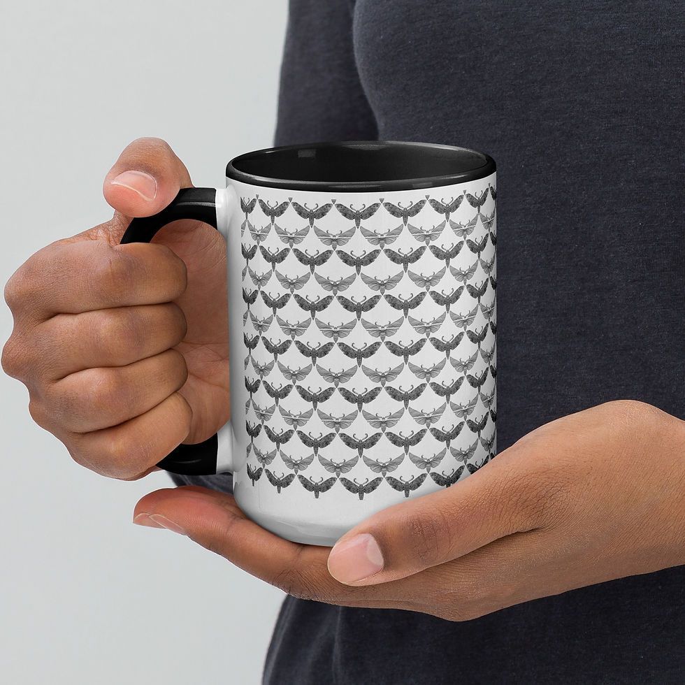 Thumbnail: Art DeCo Collection: Empire of Moths Mug with Color Inside