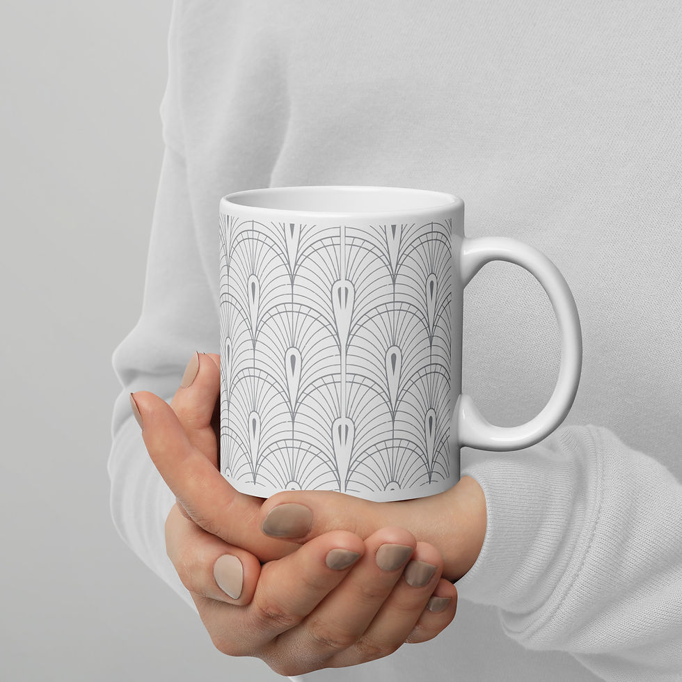 Thumbnail: Art DeCo Collection: Imperial Blanc White glossy mug