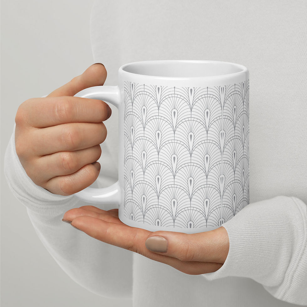 Thumbnail: Art DeCo Collection: Imperial Blanc White glossy mug