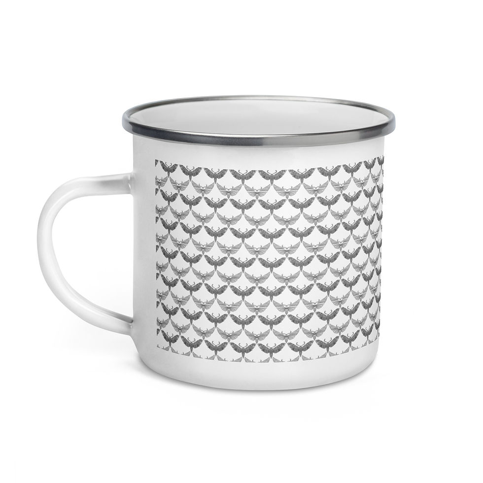 Thumbnail: Art DeCo Collection: Empire of Moths Enamel Mug
