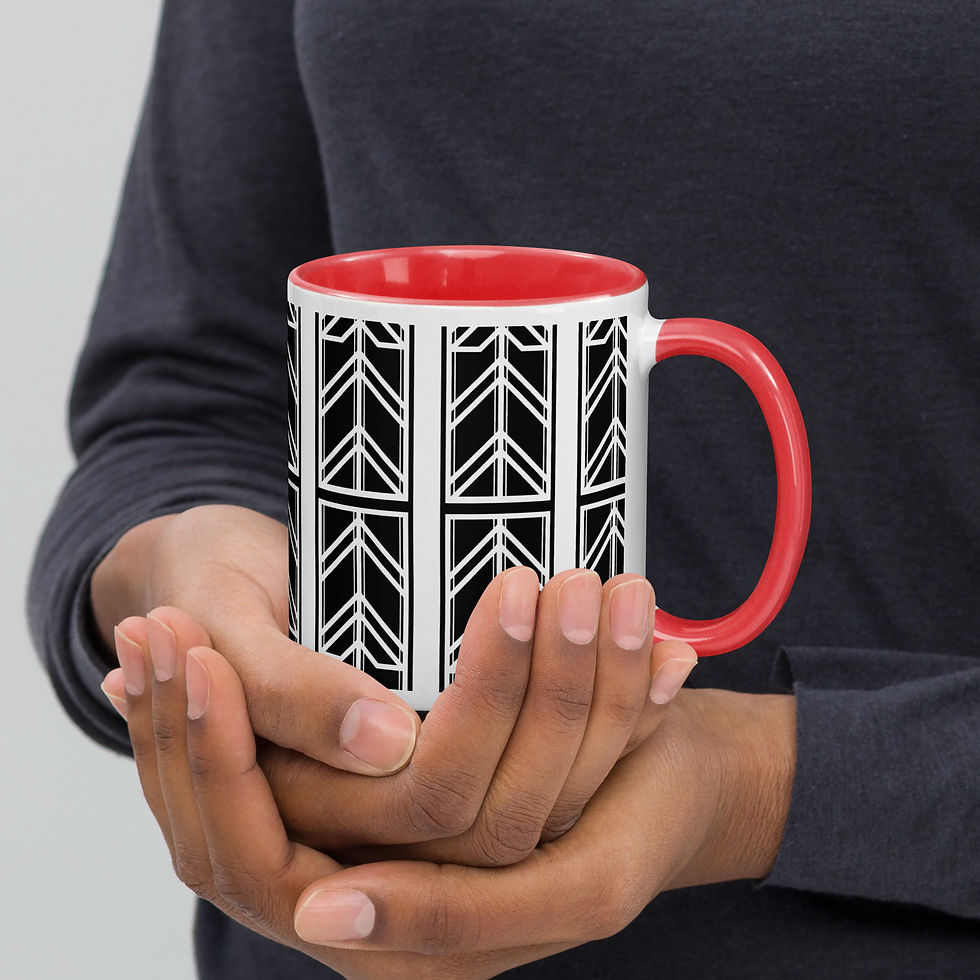 Thumbnail: Art DeCo Collection: Arrows Up Mug with Color Inside