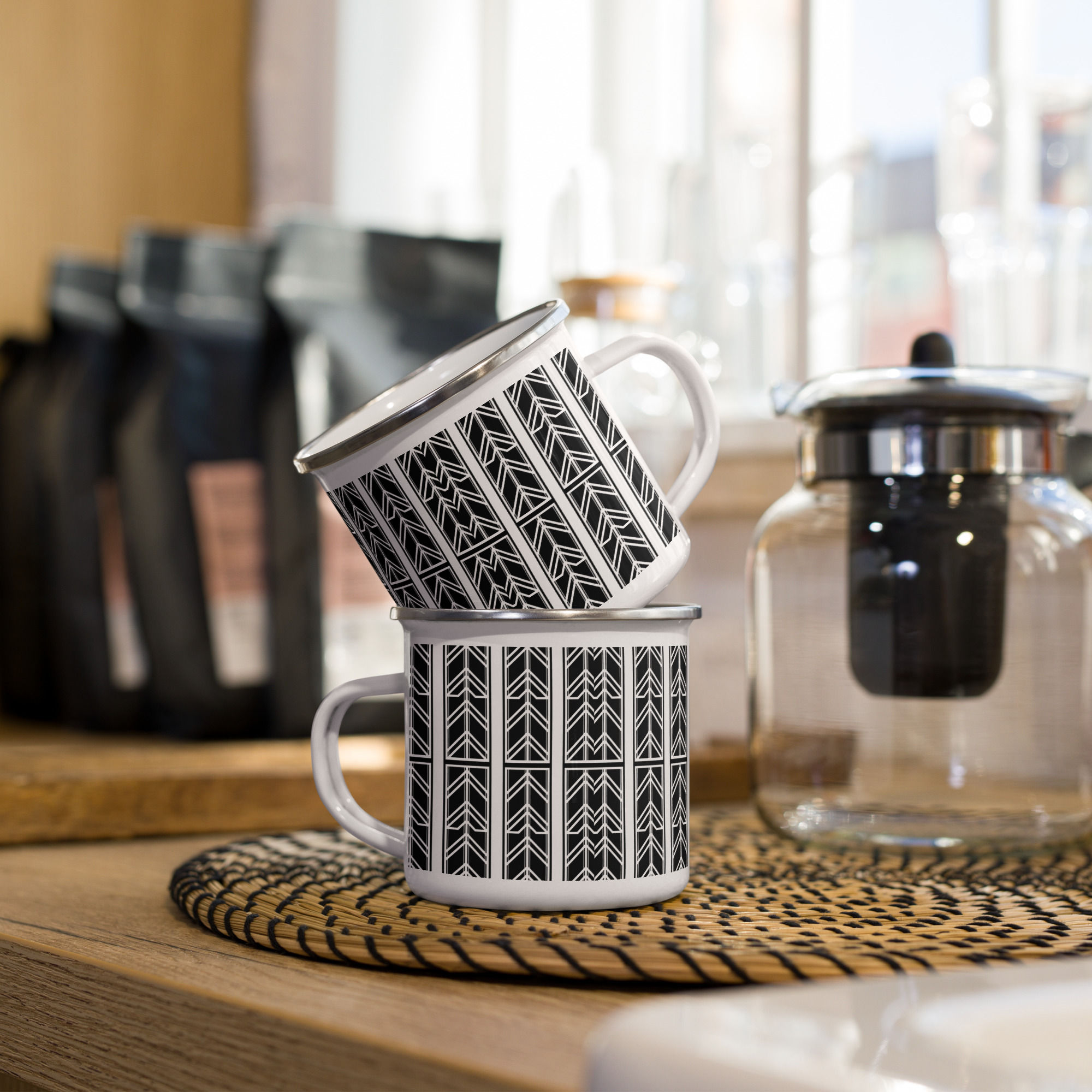 Art DeCo Collection: Arrows Up Enamel Mug