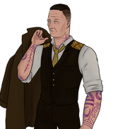 The Curator with tattoo