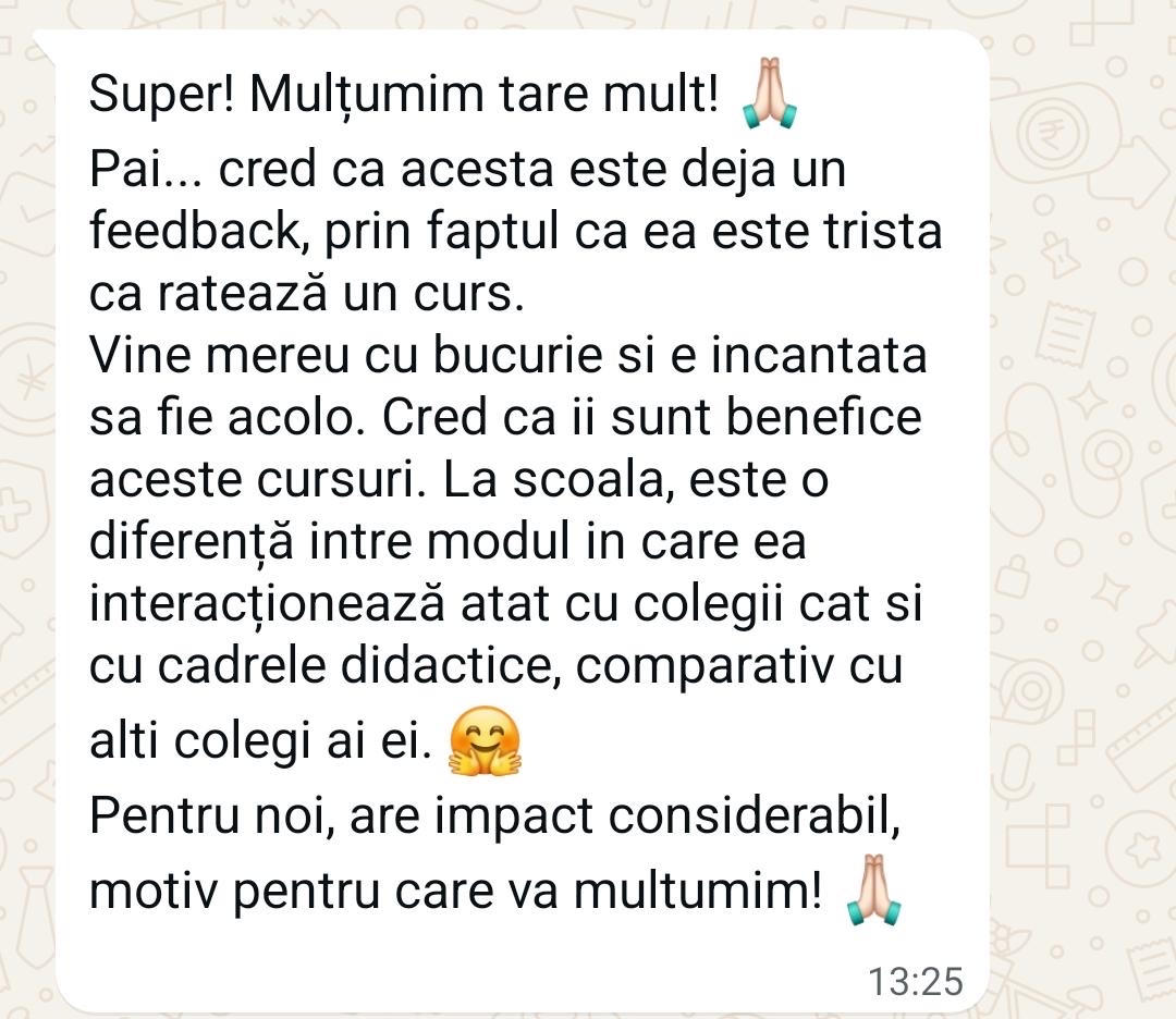 Testimonial părinte Smart Life Education 3