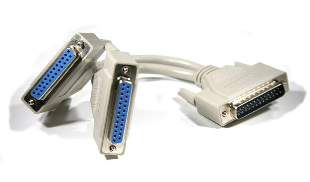 Y-Splitter Serial Cable DB25-Male to DB25-Female DB25-Female