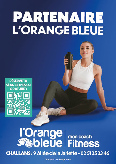 Je suis  heureux de vous annoncer la reconduction de mon partenariat avec les salles l'Orange Bleue qui permet à leurs adhérents de bénéficier de tarifs préférentiels mais aussi de séances d'ostéopathie sur le site de Saint-Gilles Croix-de-Vie tous les 15 jours. Depuis cette année, mes patients peuvent également désormais bénéficier d'une séance découverte de sport à la salle de Challans, parce que oui, le Sport c'est la santé!