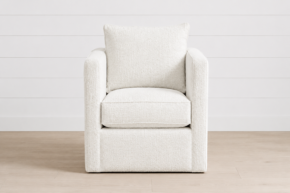 Hopper Swivel Chair in white textured fabric