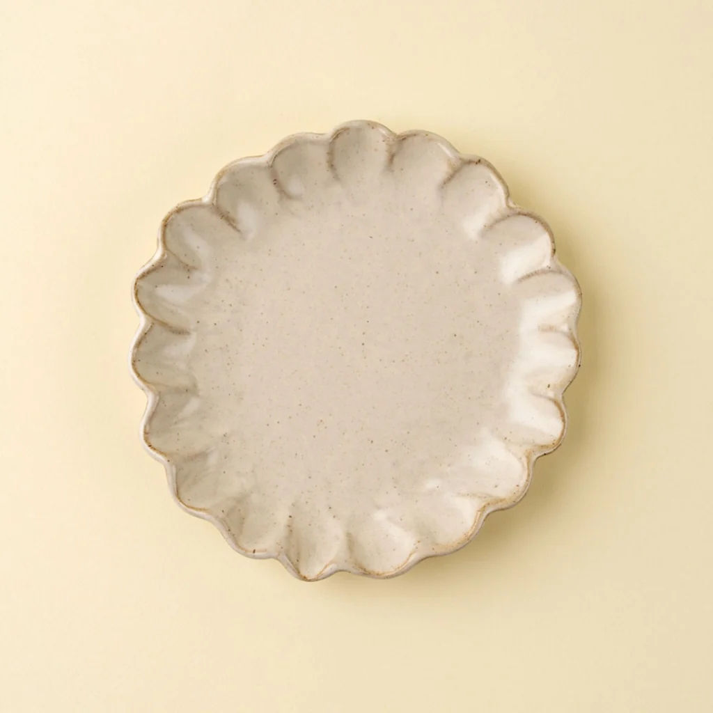 Handcrafted ceramic Petal Dish with scalloped edges