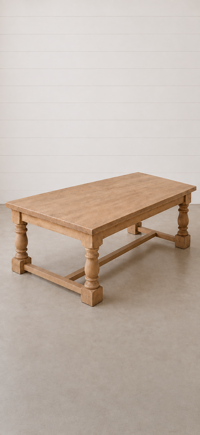 Alexis coffee table in light wood with turned legs